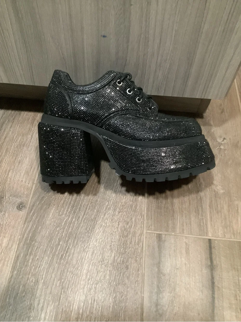 Dolls Kill Rhinestone Chunky Platform Heels